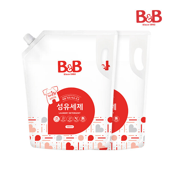 메디앙스 공식몰 아이맘,비앤비 섬유세제 1800ml(캡리필)X2개입