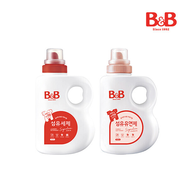 메디앙스 공식몰 아이맘,비앤비 섬유세제 1500ml(용기)+비앤비 섬유유연제(자스민&로즈향) 1500ml(용기)